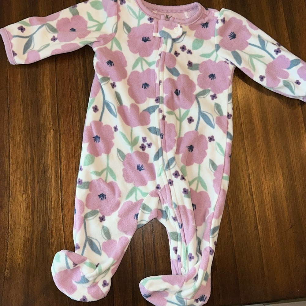 Fleece floral pajamas
